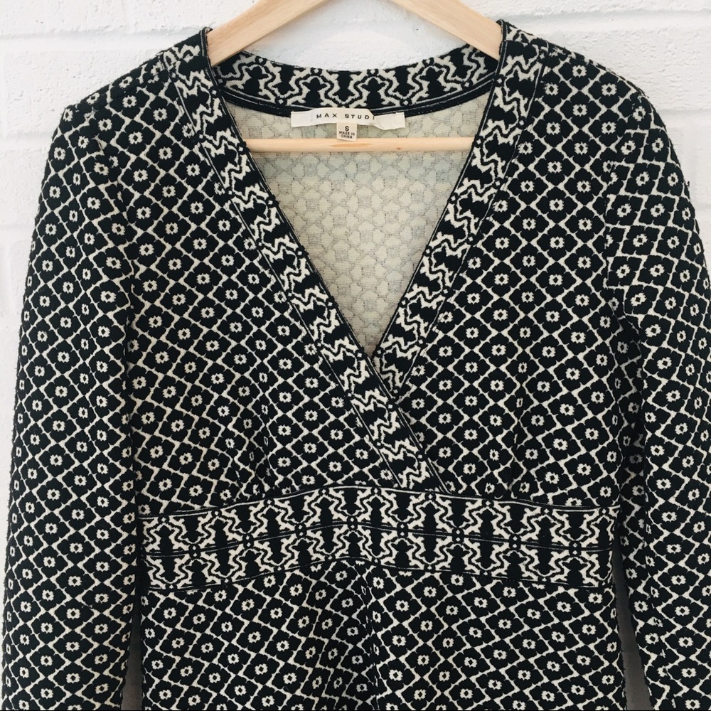 Max Studio Knit V-Neck Sweater Dress S